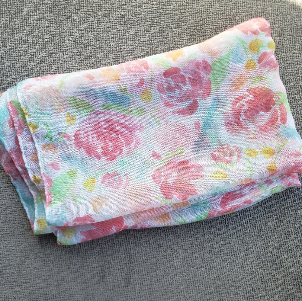 Multicolor Rose Scarf